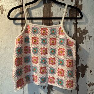 Art Class Vibrant Crochet Tank and skirt